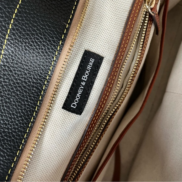 Dooney & Bourke Black and Tan Pebble Tote - Picture 8 of 16